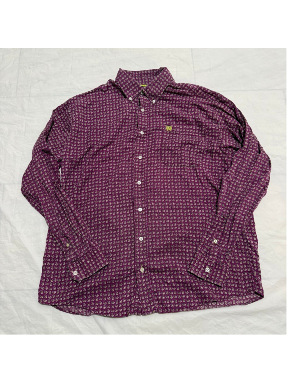 Cinch Men’s Purple Paisley Casual Button Down Shirt Size Medium